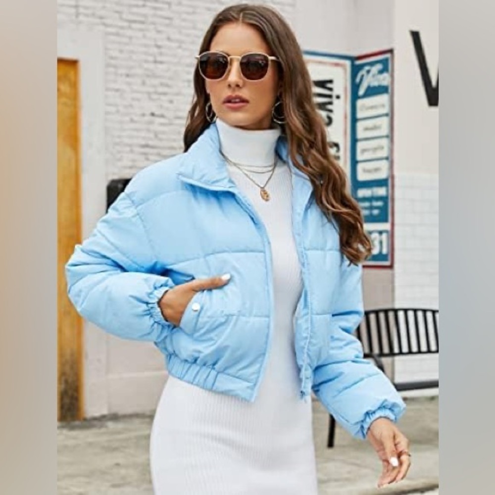 Light Blue Bomber Jacket